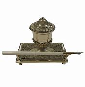 Image result for Brass Pen Holder with Inkwell