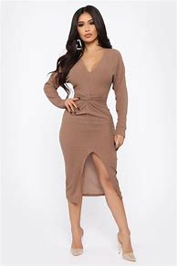 Image result for Fashion Nova Brown Ruched Dress