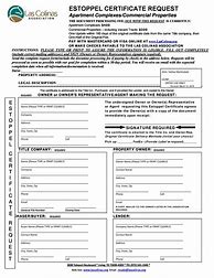 Image result for Free Estoppel Certificate Form