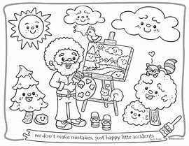 Image result for Bob Ross Cartoon Coloring Page