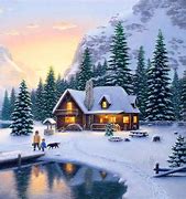 Image result for Winter Cabin Landscape