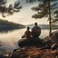 Image result for Clip Art Silhouette People Fishing