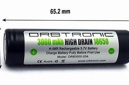 Image result for 18650 Battery Size