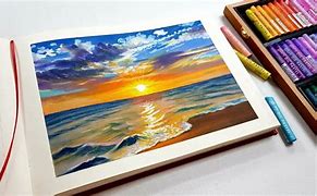 Image result for Sunset Landscape Oil Pastels