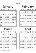 Image result for 2100 calendars print