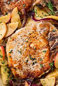 Image result for Pork Chops with Apples and Onions