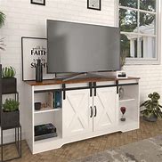 Image result for Wood TV Stand with Barn Doors