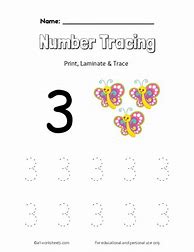 Image result for Number 3 Tracing Page