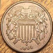 Image result for 1864 2 Cent Coin Large and Small Motto