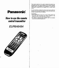 Image result for Panasonic Remote User Guide