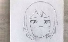 Image result for Anime Girl with Mask Sketch