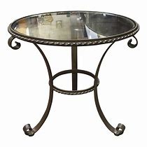 Image result for Vintage Mid Century Glass Top Wrought Iron Dining Table