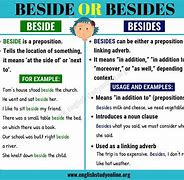 Image result for Beside vs Next To