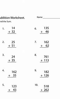 Image result for 3rd Grade Math Addition Worksheet Free