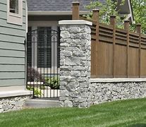 Image result for Stone Wall with Fence On Top