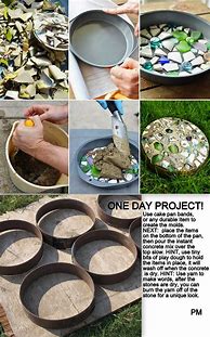 Image result for Poured Concrete Stepping Stones