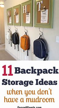 Image result for Storage for Backpacks