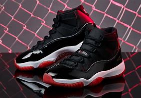 Image result for Bred 11s Air Jordan Shoes Tongue Tags Vertical