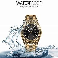 Image result for Waterproof Gold Watch