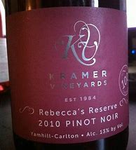 Image result for Kramer Pinot Noir Rebecca's Reserve