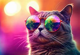 Image result for Cat with Sunglasses and Leaf On Head