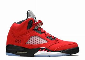 Image result for Jordan 5s Different Color Shoe Red and Yellow
