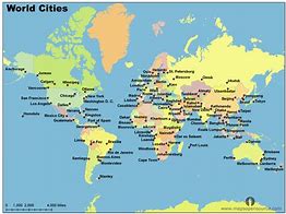 Image result for World Map. Highlight Cities