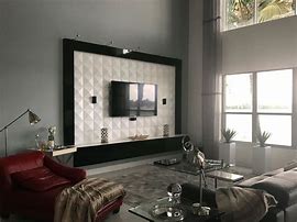 Image result for 85 Inch TV Living Room Design with 3D Wall Panels