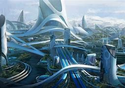 Image result for Blue Futuristic City