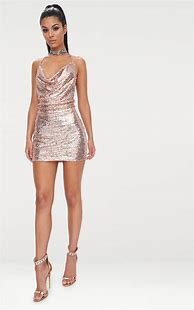 Image result for Rose Gold Sequin Mini Dress
