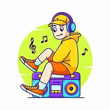 Image result for Guy Listening to Music Cartoon