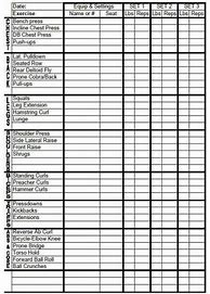 Image result for Weight Lifting Workout Log Sheet