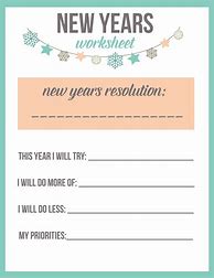 Image result for New Year's Resolution List Template