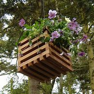 Image result for Wooden Hanging Plant Pot