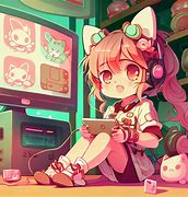 Image result for Anime Girl Playing a Game