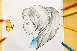 Image result for Girl with Mask Drawing