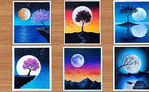 Image result for Moon Drawing Easy Oil Pastel