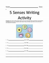 Image result for 5 Senses Writing Activity