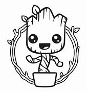 Image result for Free Baby Groot DXF Clock