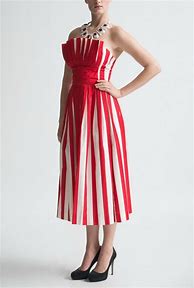 Image result for Red and White Striped Dress