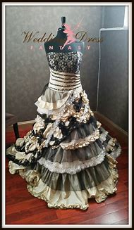 Image result for Black and Champagne Wedding Dresses