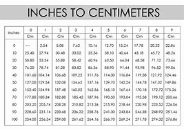 Image result for Measurement Chart Inches to Cm