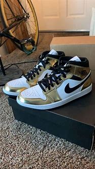 Image result for Air Jordan 1 White Gold