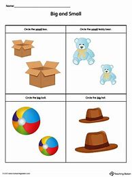 Image result for Big or Small Object Worksheet