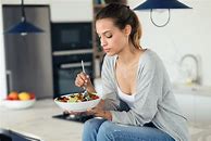 Image result for Woman Sitting Eating Salad