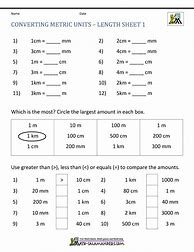 Image result for 5 Grade Math Metric Conversion Chart