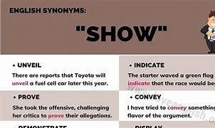 Image result for To Show Synonym