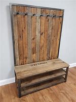 Image result for Reclaimed Wood Coat Rack with Shelf