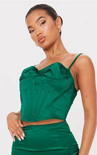 Image result for Green Corset Top