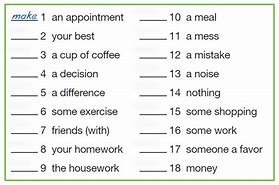Image result for Make and Do Collocations
